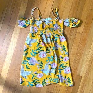 Printed off the shoulder dress